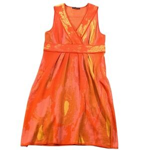 Peruvian Connection Maracuya Pima Jacquard Knit Sundress Mango Orange Large‎